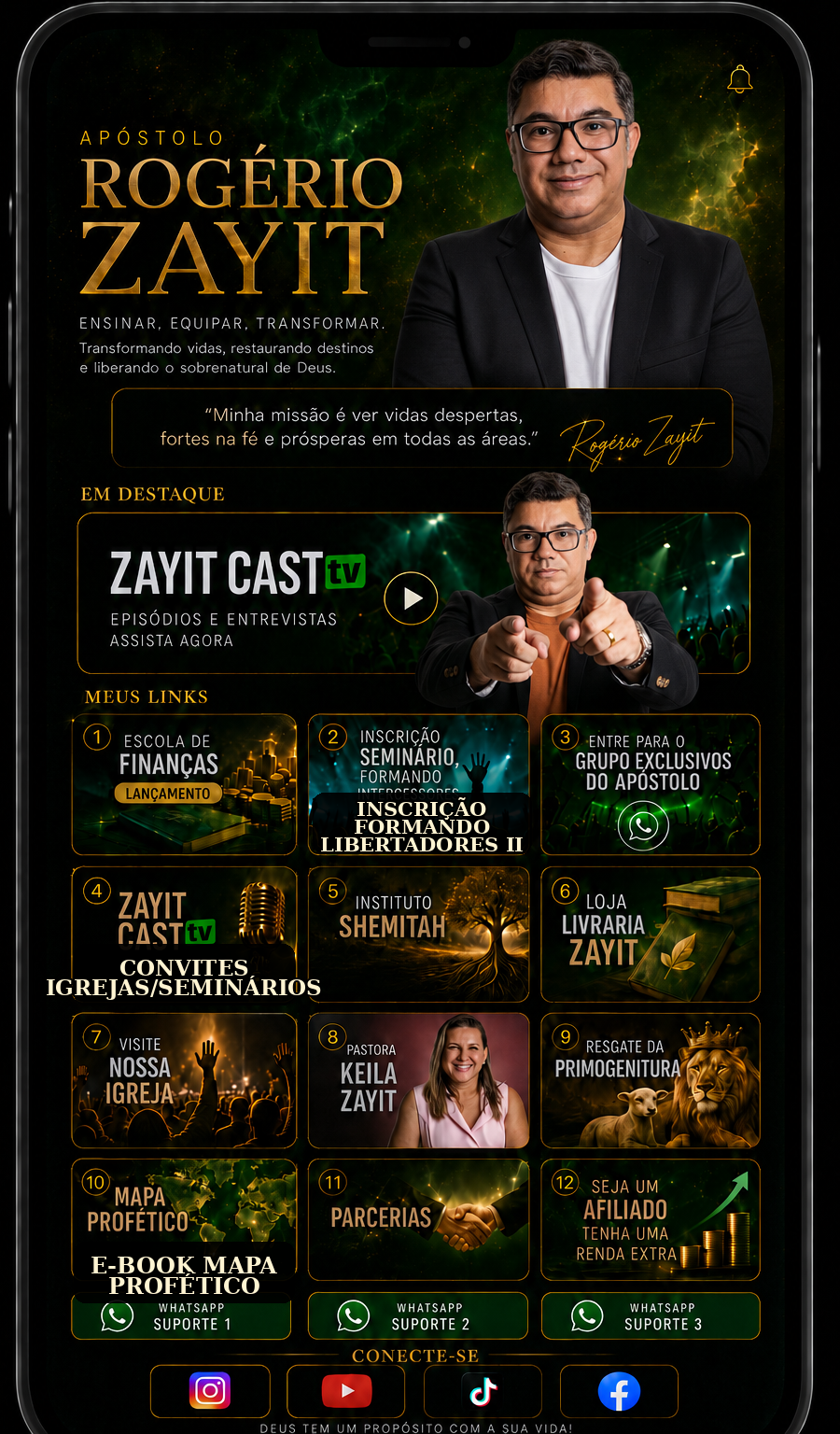 Links oficiais do Apóstolo Rogério Zayit